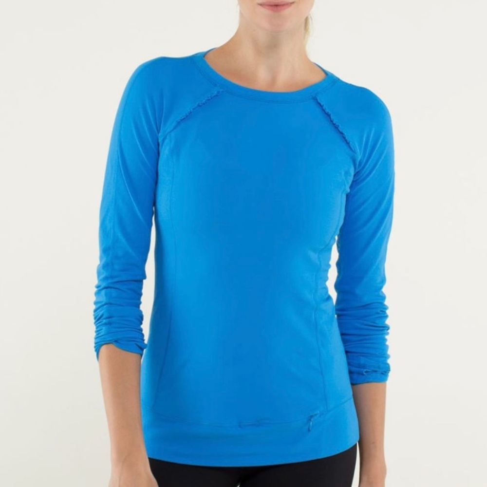 Lululemon Full Tilt Long Sleeve Pullover In Heathered Periwinkle Size 8